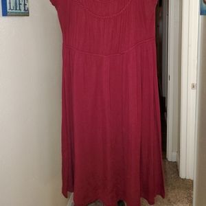 Burgundy midi dress with rope detail